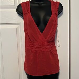 Mossimo Supply Co Red Ruched Wrap Tank Top